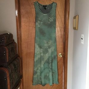 Green stripe tie dyed maxi dress